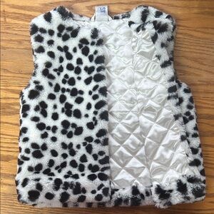 Gymboree Black and White Faux Fur Vest